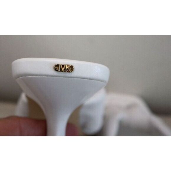 MICHAEL Michael Kors SG23L Women's Sz 8M White Elena Leather Heeled Sandals $135 - Picture 9 of 12